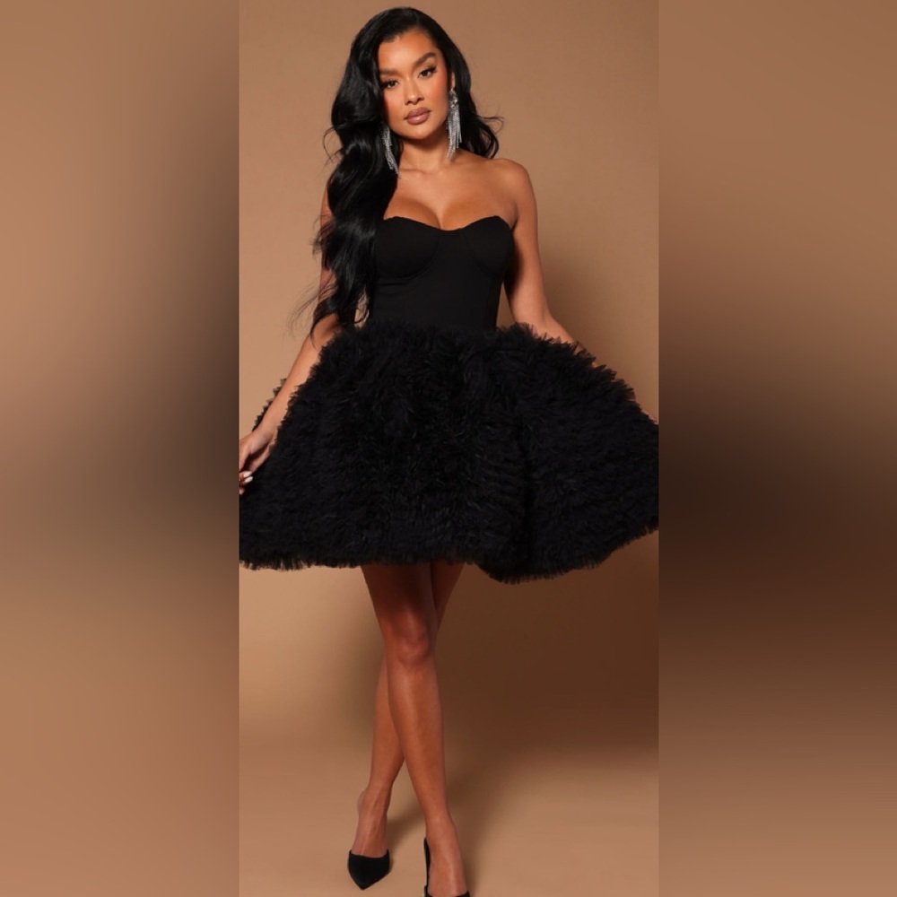 NWT- Princess Black Strapless Dress